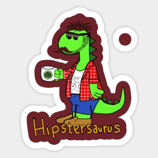 hipster Saurus Sticker